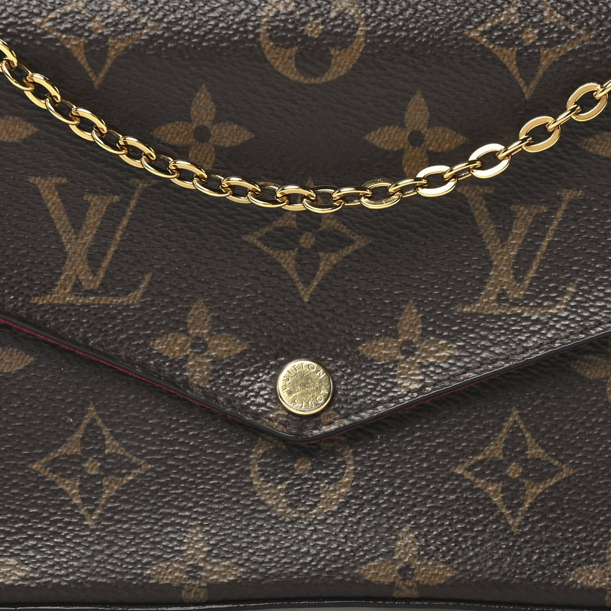 Louis Vuitton Monogram Pochette Felicie Chain Wallet Fuchsia