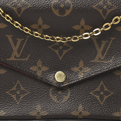 Louis Vuitton Monogram Pochette Felicie Chain Wallet Fuchsia
