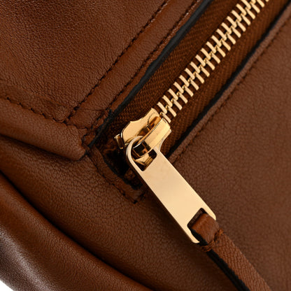 Celine Shiny Lambskin Soft Triomphe Little Half Moon Bag Brick 1982484