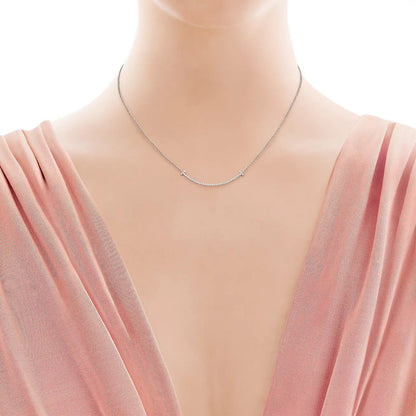 18K Gold Diamonds Tiffany T1 Small Smile Pendant