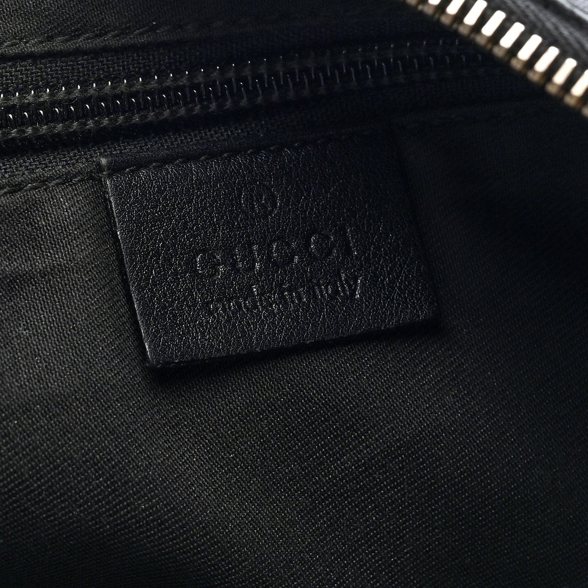Gucci Lurex Monogram Medium Half Moon Hobo Black