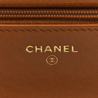 Chanel Lambskin Quilted 19 Wallet On Chain WOC Brown 1984334