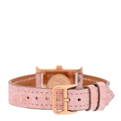 Hermes 18K Rose Gold Diamond 17.2mm Heure H Watch Rose Pale 1925012