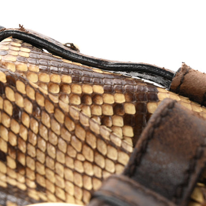 Saint Laurent Snakeskin Saharienne Shoulder Bag Brown 1983087