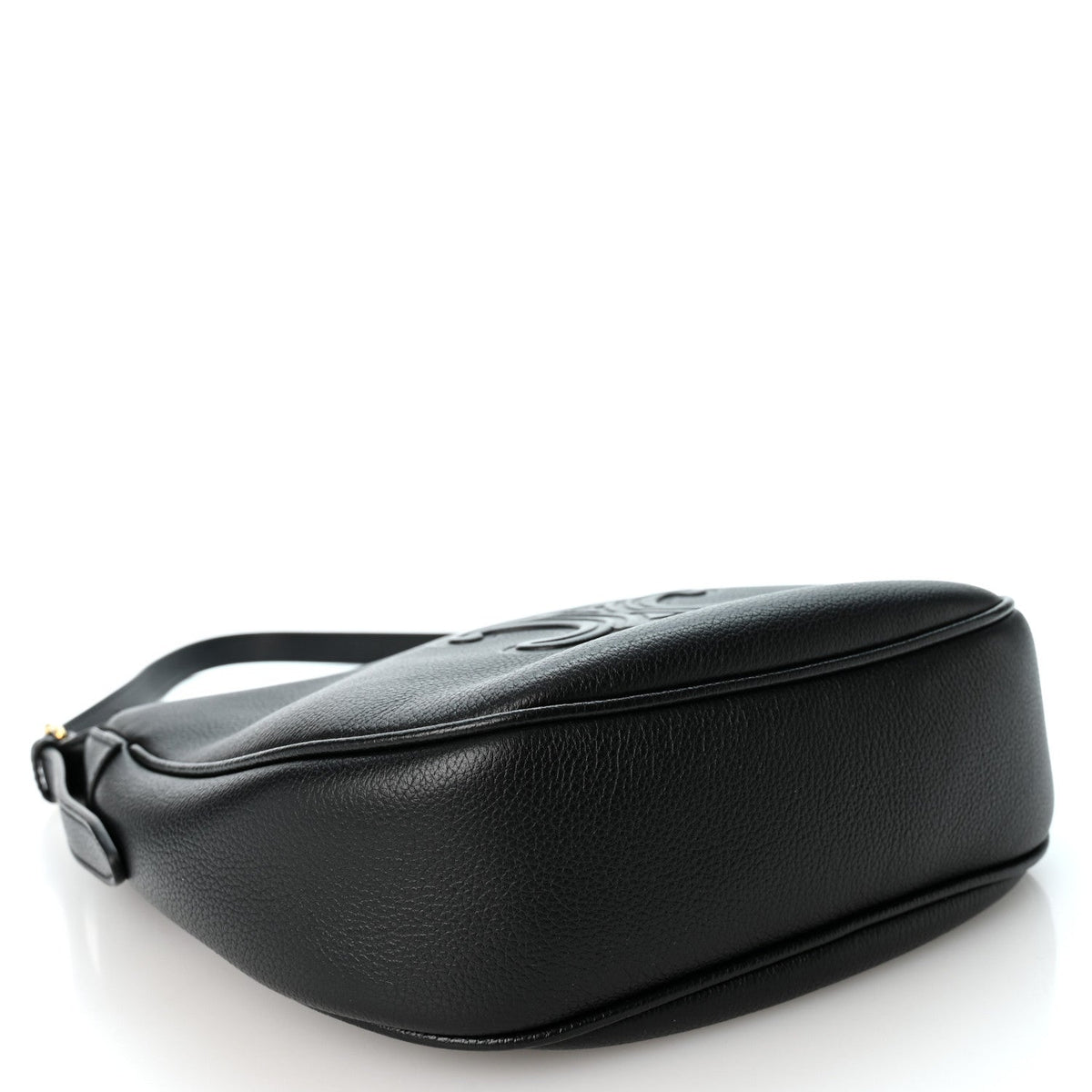 Celine Supple Calfskin Cuir Triomphe Small Heloise Shoulder Bag Black