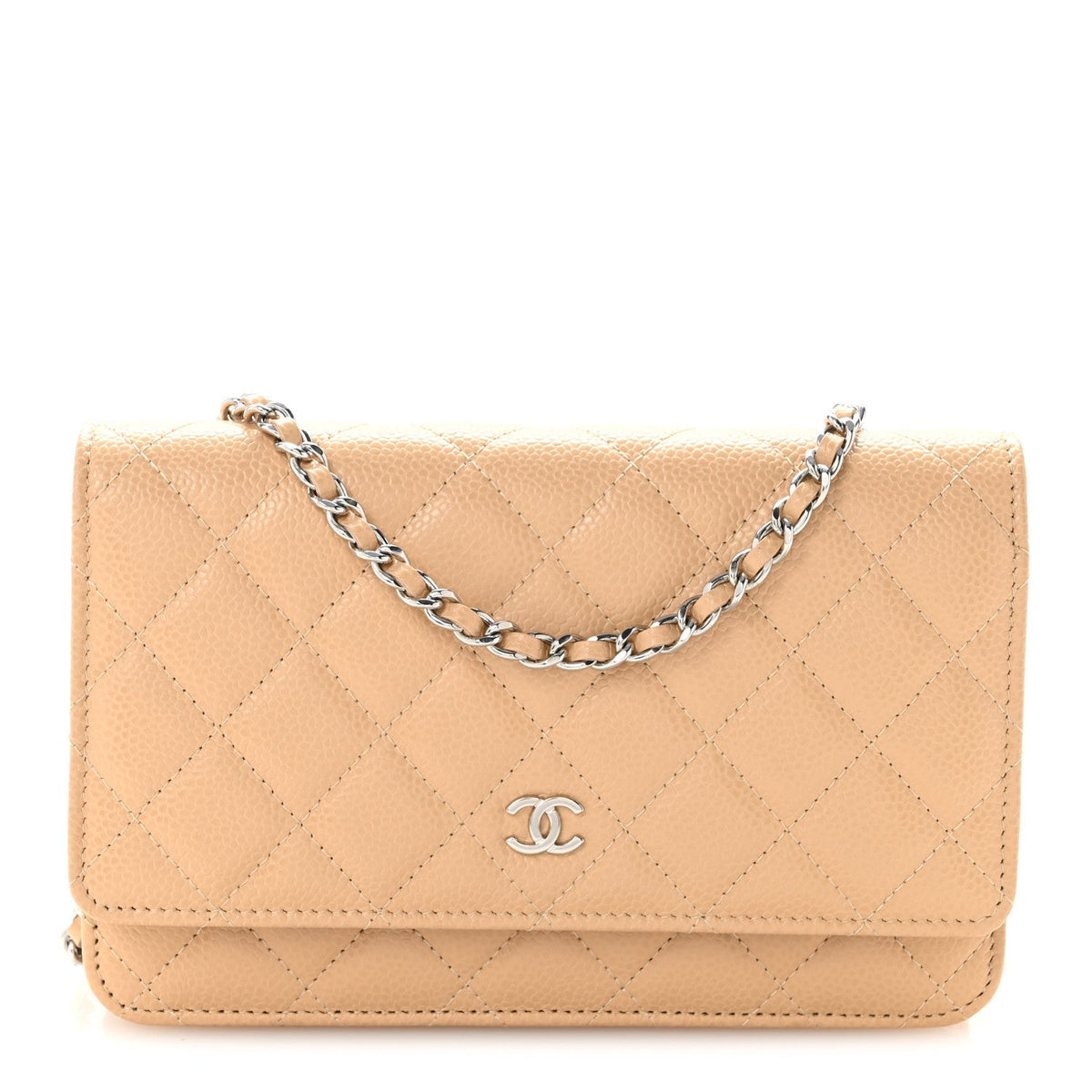 Chanel Caviar Quilted Wallet on Chain WOC Beige 1915112