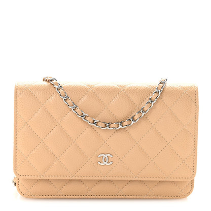 Chanel Caviar Quilted Wallet on Chain WOC Beige 1915112