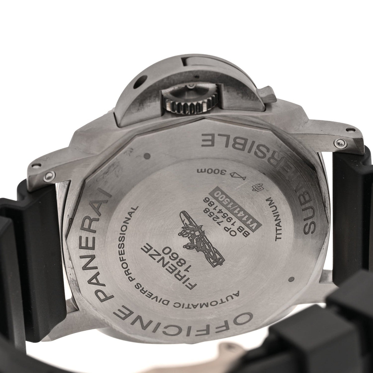 Panerai Titanium Rubber 47mm Luminor Submersible Automatic Watch Black PAM1305