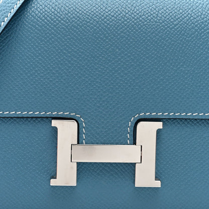 Hermes Epsom Constance Wallet To Go New Blue Jean