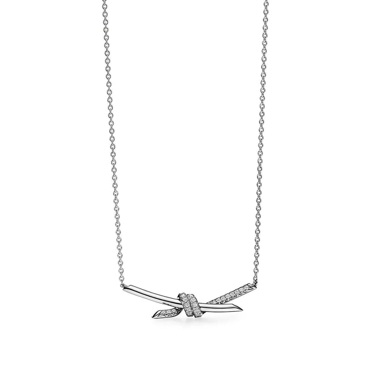 18K Gold Diamond Tiffany Knot Pendant