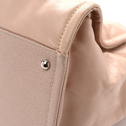 Chanel Glazed Calfskin Medium Deauville Tote Light Pink