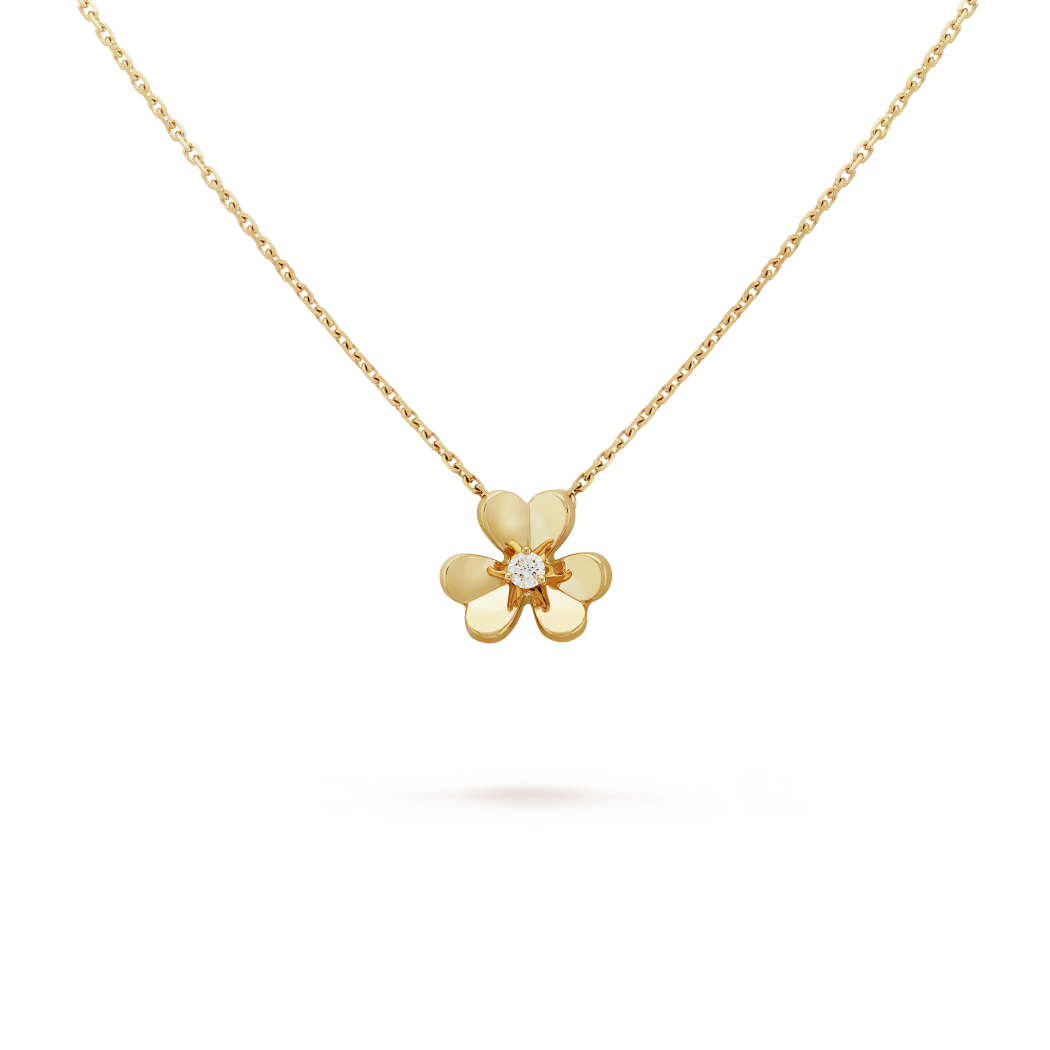 18K Gold Diamond VCA Frivole Mini Pendant