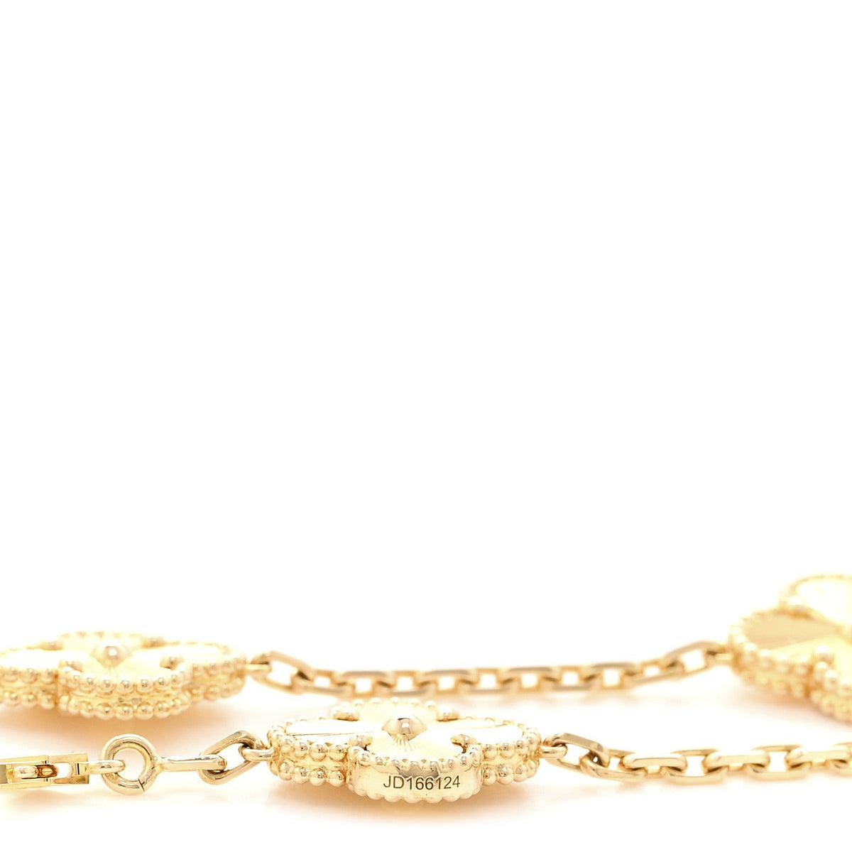 Van Cleef & Arpels 18K Yellow Gold 10 Motifs Guilloche Vintage Alhambra Necklace
