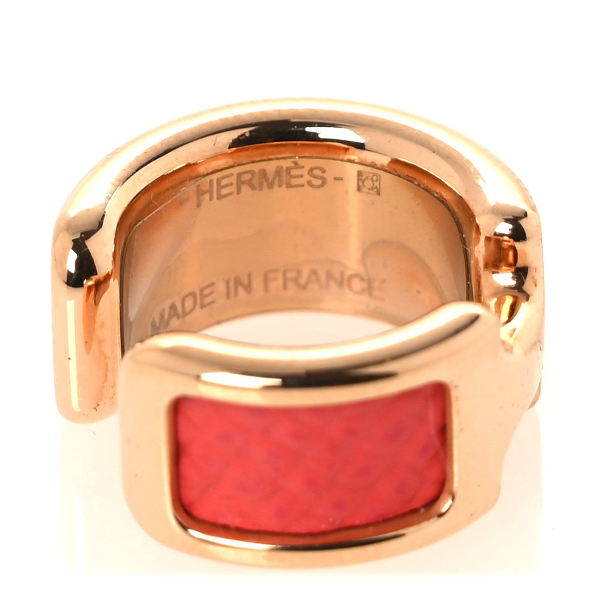 Hermes Epsom Gold Plated PM Olympe Ear Cuff Orange