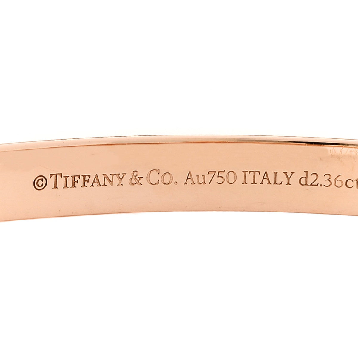 Tiffany 18K Rose Gold Diamond Wide T1 Hinged Bangle Bracelet