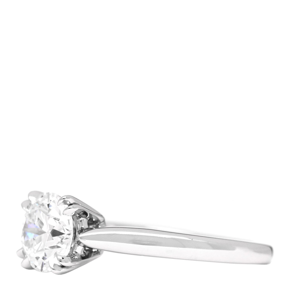 Harry Winston Platinum Diamond 1.01ct Round Brilliant Cut Solitaire Engagement Ring 48 4.5