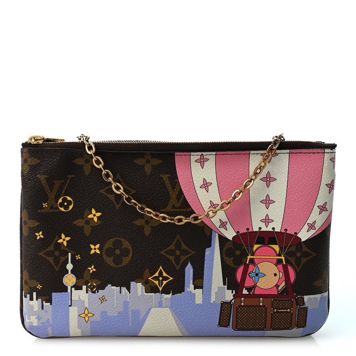 Louis Vuitton Monogram 2019 Christmas Animation Double Zip Pochette