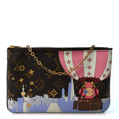 Louis Vuitton Monogram 2019 Christmas Animation Double Zip Pochette