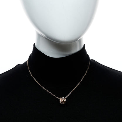 Bulgari 18K Rose Gold Diamond Serpenti Viper Demi Pave Pendant Necklace