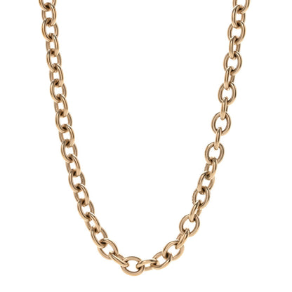 Chanel Metal Quilted CC Pendant Chain Necklace Light Gold