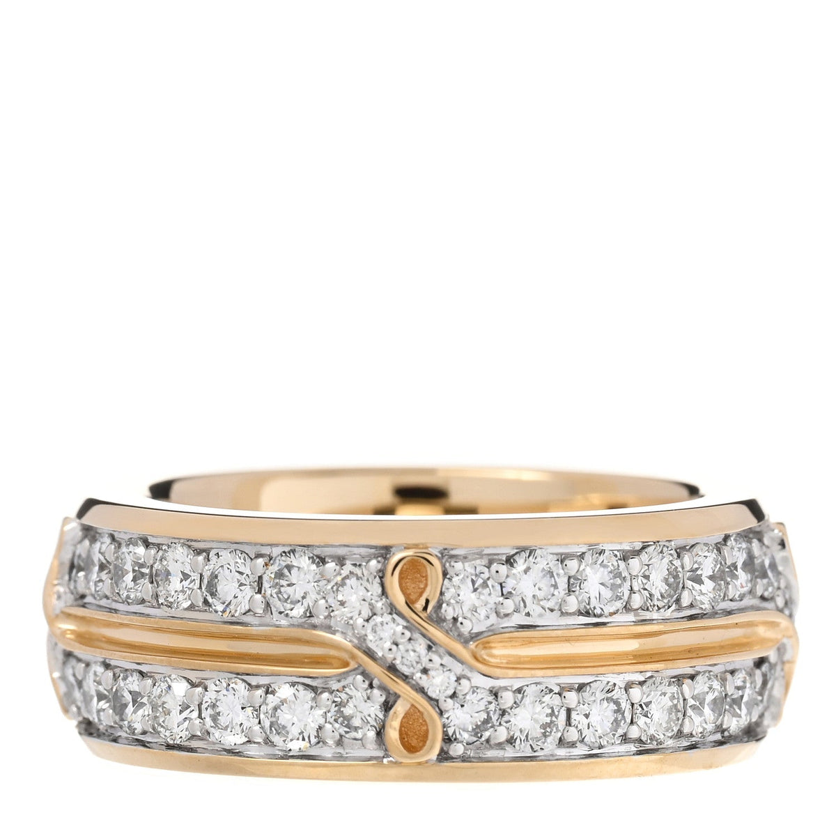 David Yurman 18K Yellow Gold Diamond 8mm Armory Band Ring 57 8