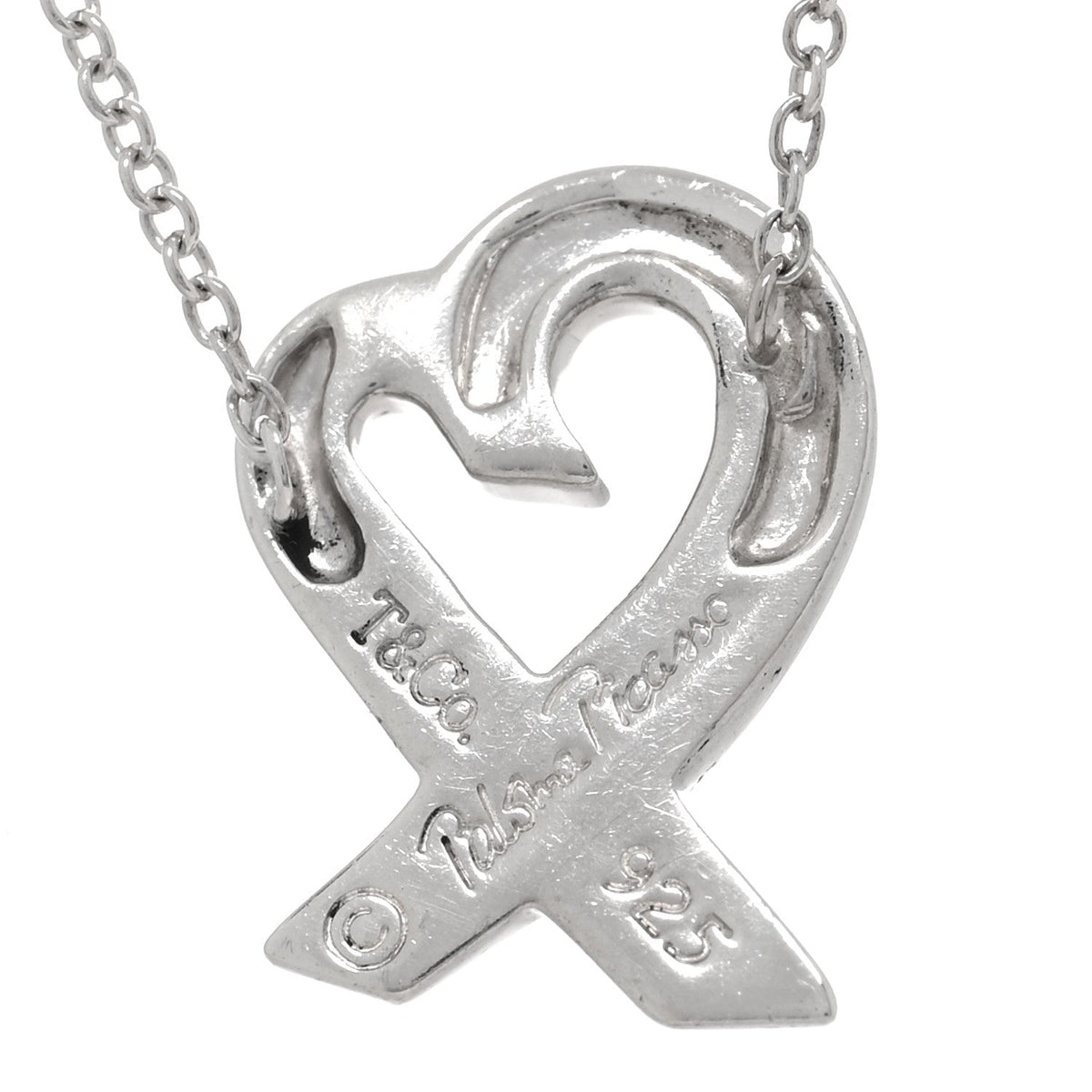 Tiffany Sterling Silver Paloma Picasso Loving Heart Pendant Necklace