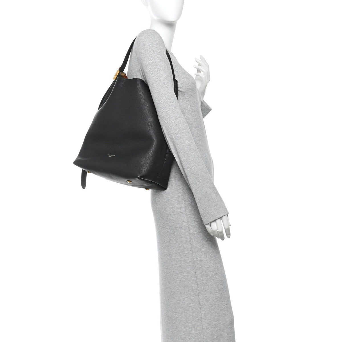 Louis Vuitton Grained Calfskin Low Key Hobo MM Black