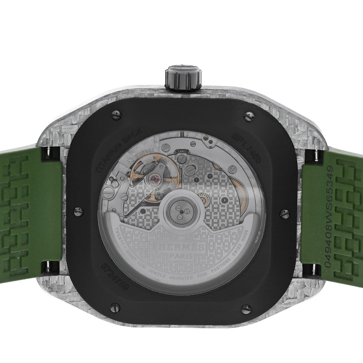 Hermes Glass Fiber Ceramic Rubber 39mm H08 Automatic Watch Vert 1946267