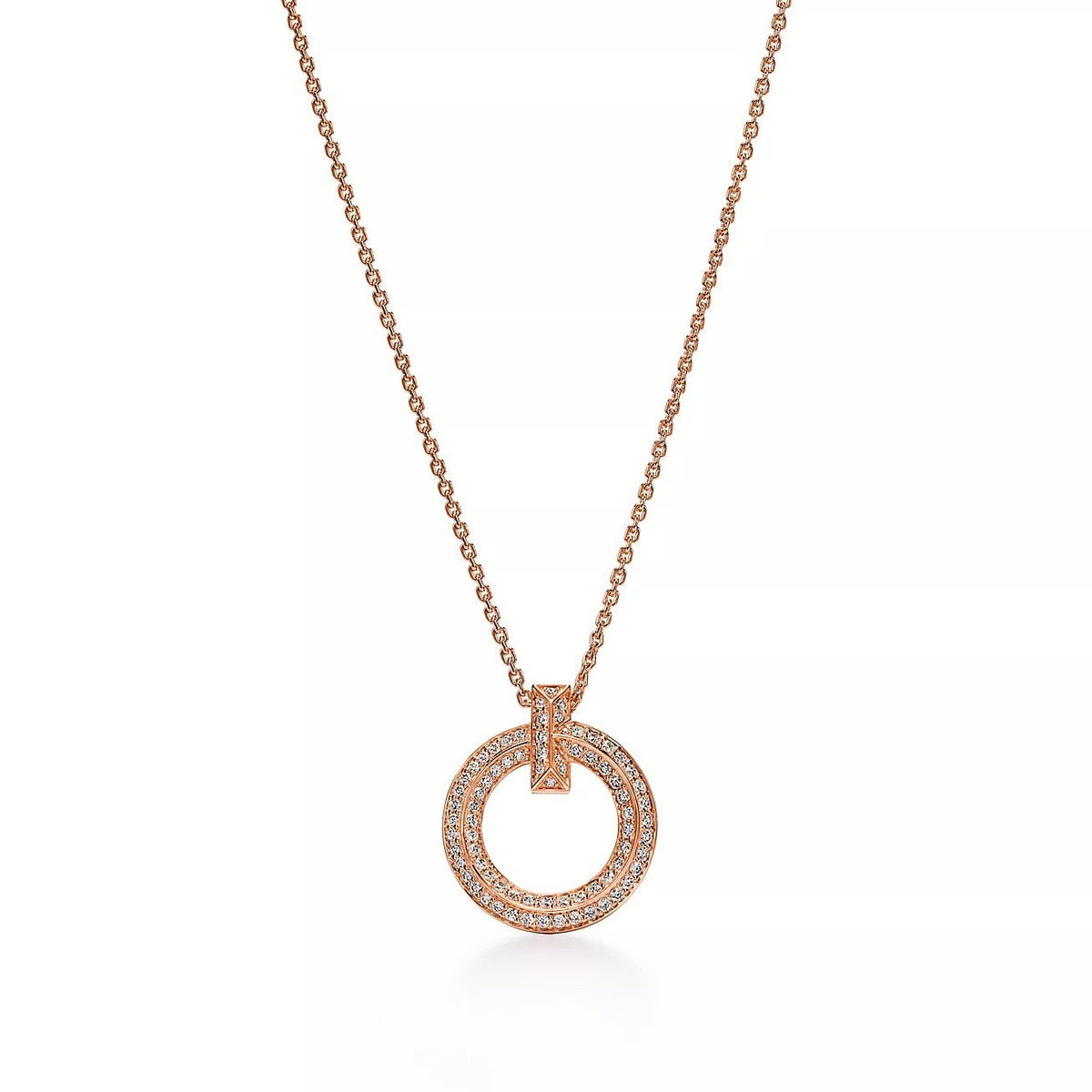 18K Gold Diamond Tiffany T1 Pendant