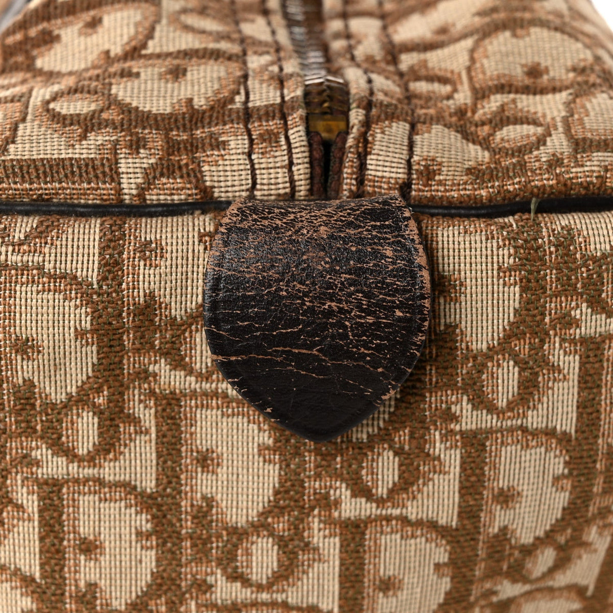 Christian Dior Monogram Canvas Boston Bag Brown