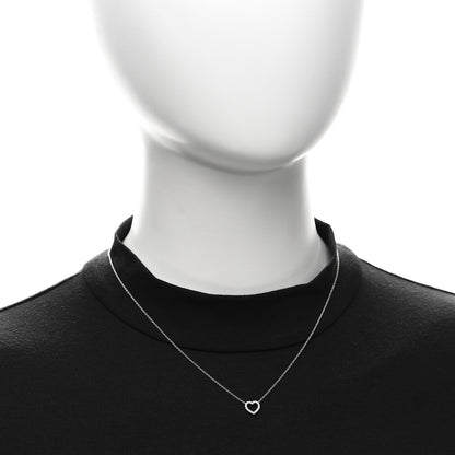 Tiffany 18K White Gold Diamond Metro Heart Pendant Necklace