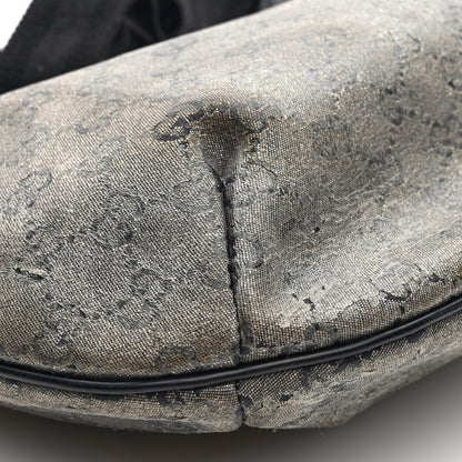 Gucci Lurex Monogram Medium Half Moon Hobo Black