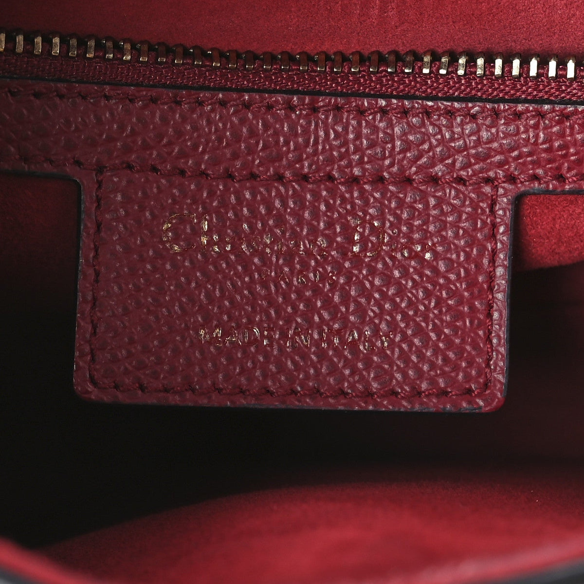 Christian Dior Grained Calfskin Saddle Bag Red
