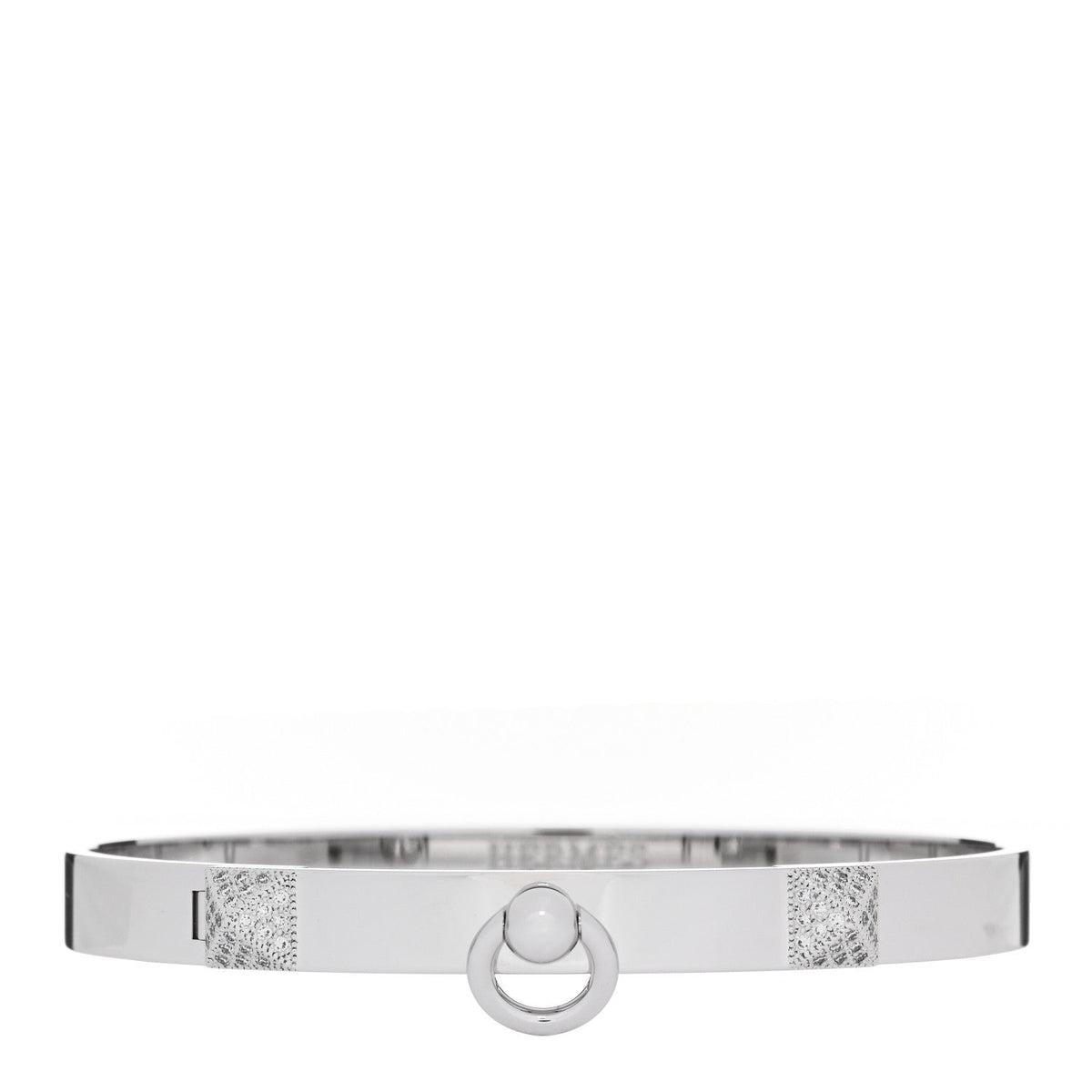 Hermes 18K White Gold Diamond PM Collier De Chien Bracelet SH