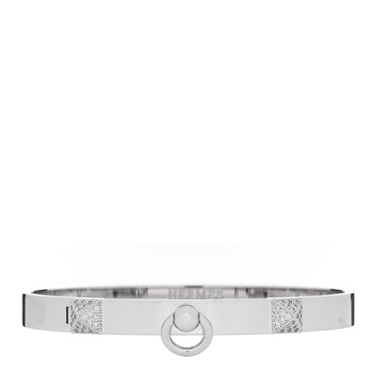 Hermes 18K White Gold Diamond PM Collier De Chien Bracelet SH