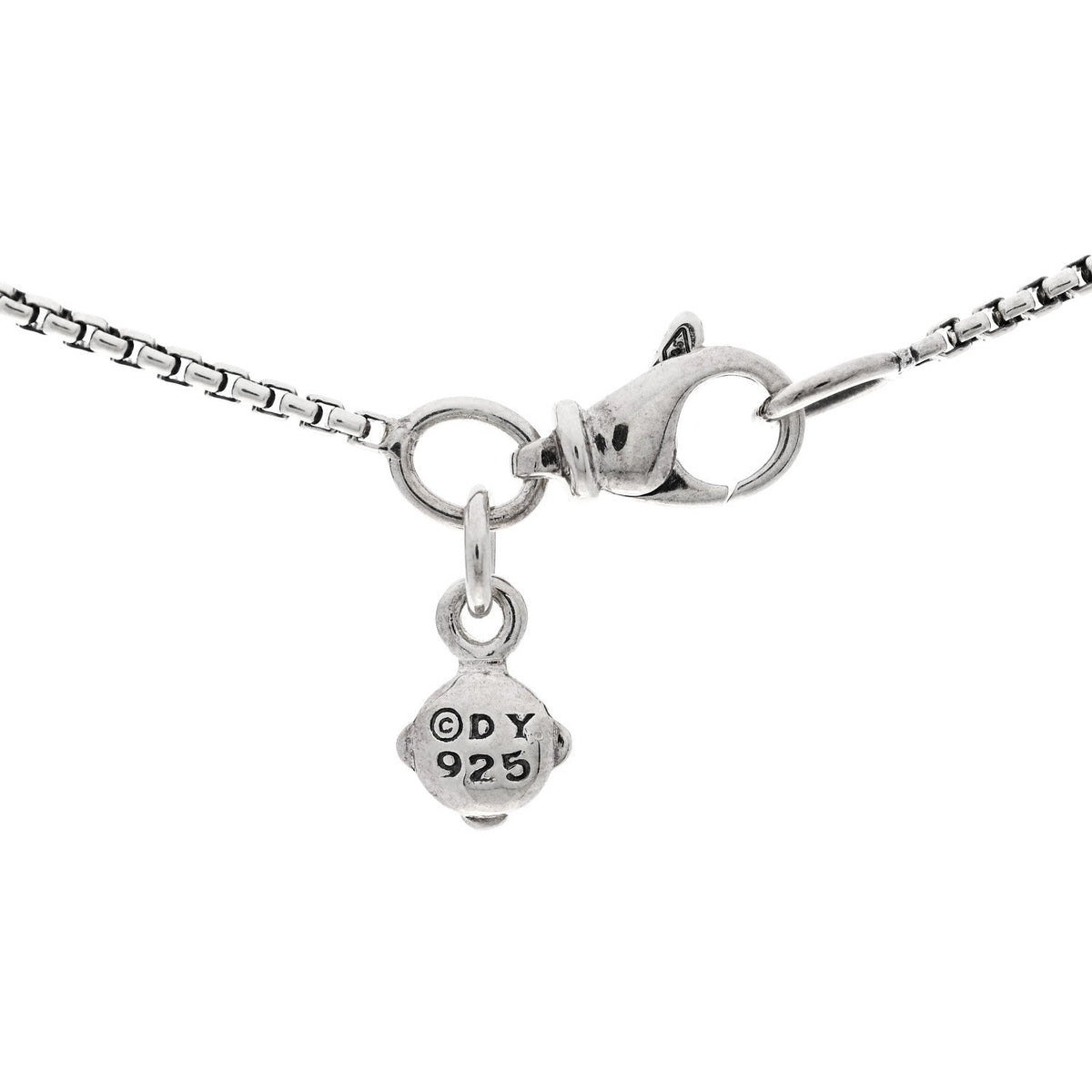 David Yurman Sterling Silver Diamond 8mm Petite Infinity Pendant Necklace
