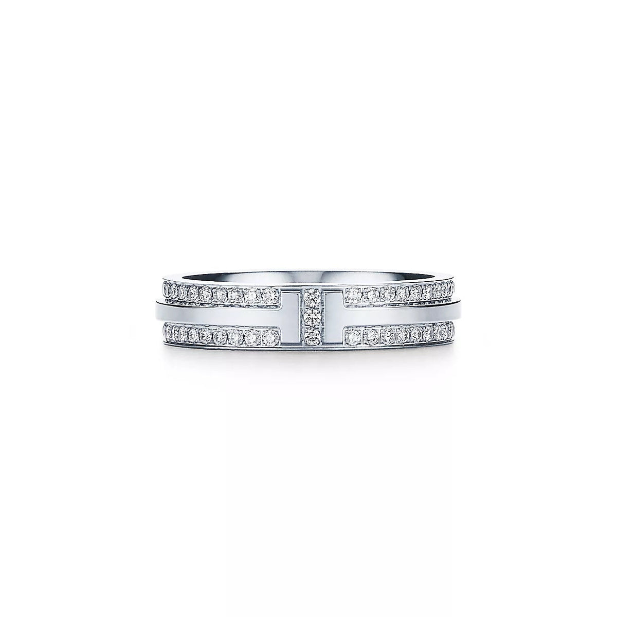 18K Gold Diamond Tiffany T Ring