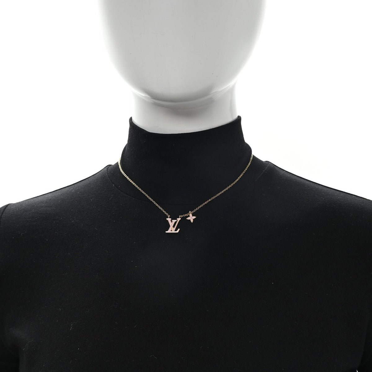 Louis Vuitton Enamel LV Iconic Necklace Gold Pink