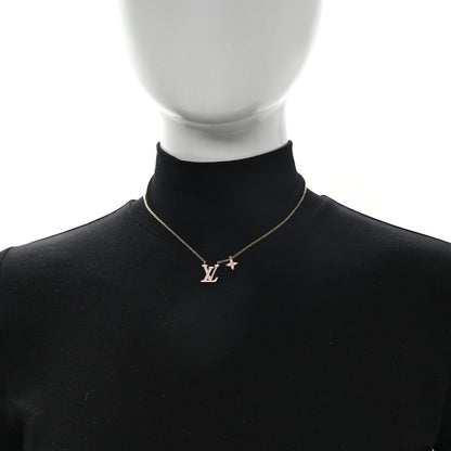 Louis Vuitton Enamel LV Iconic Necklace Gold Pink