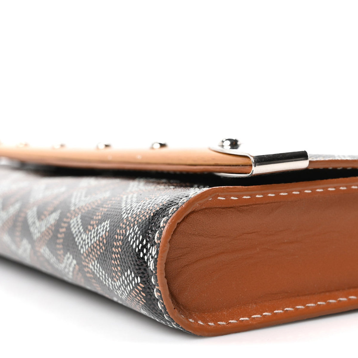Goyard Goyardine Monte Carlo Bois Clutch With Strap Black Gold