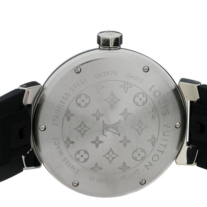Louis Vuitton Stainless Steel Monogram Tambour Quartz Watch Brown 1938531