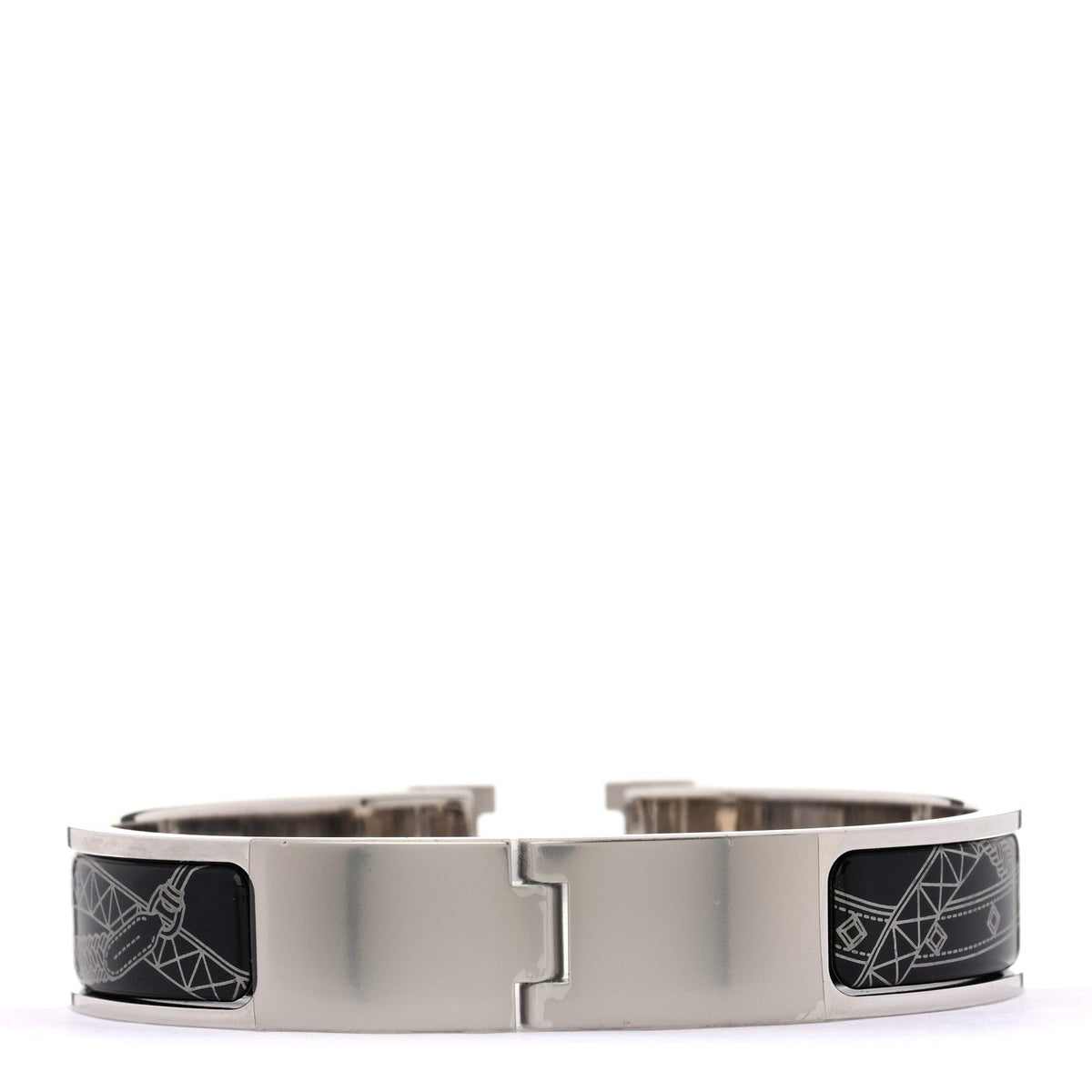 Hermes Palladium Plated Printed Jour de Casting Clic Clac H Bracelet PM