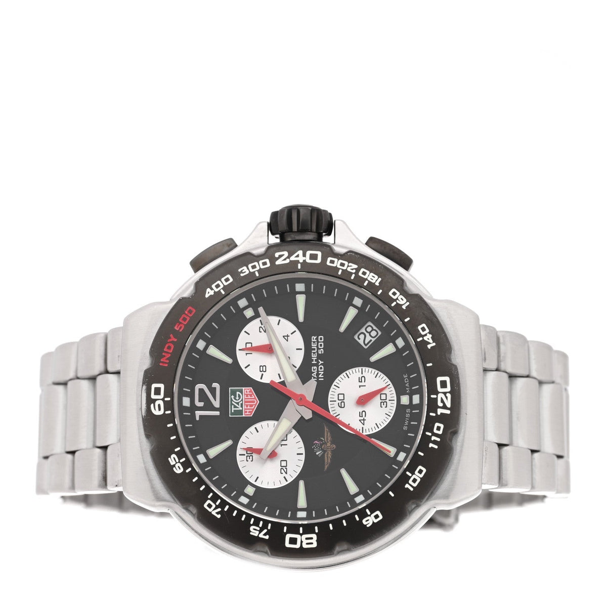 Tag Heuer Stainless Steel 41mm Formula 1 Indy 500 Watch Black CAC111A