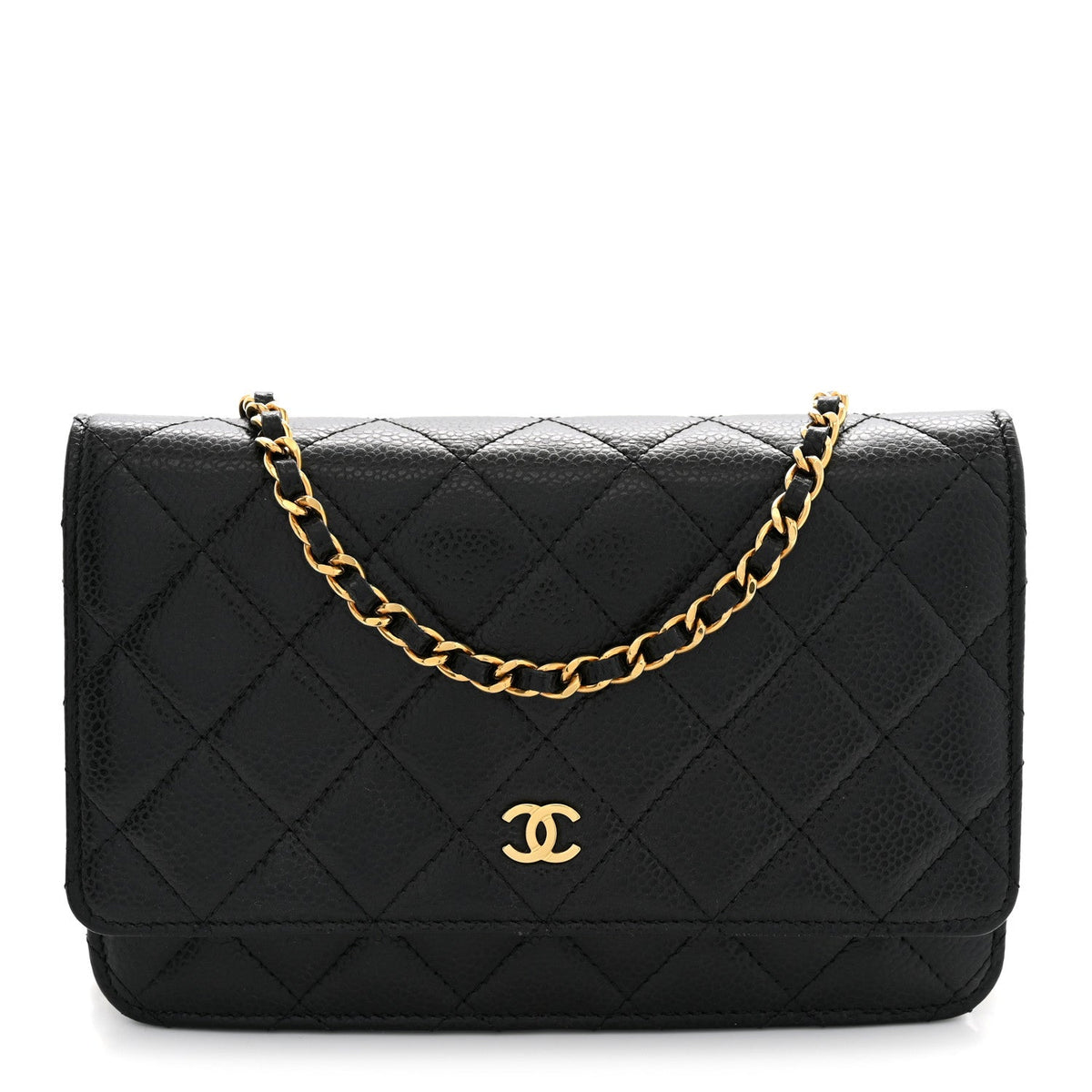 Chanel Caviar Quilted Wallet on Chain WOC Black