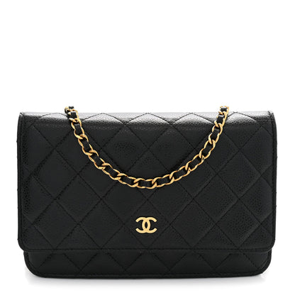 Chanel Caviar Quilted Wallet on Chain WOC Black