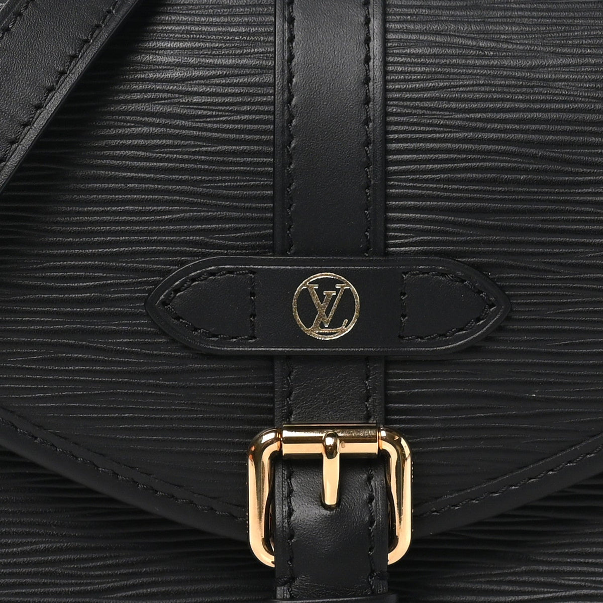 Louis Vuitton Epi Saumur BB Shoulder Bag Black