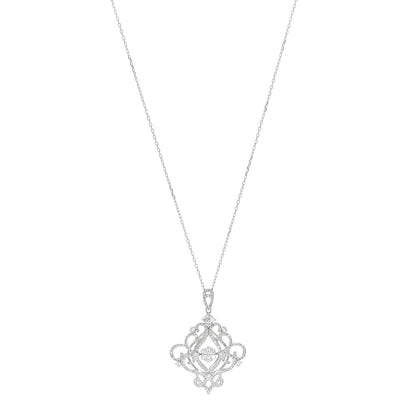 Parker & West 18K White Gold Diamond 1.48ctw Filigree Pendant Necklace