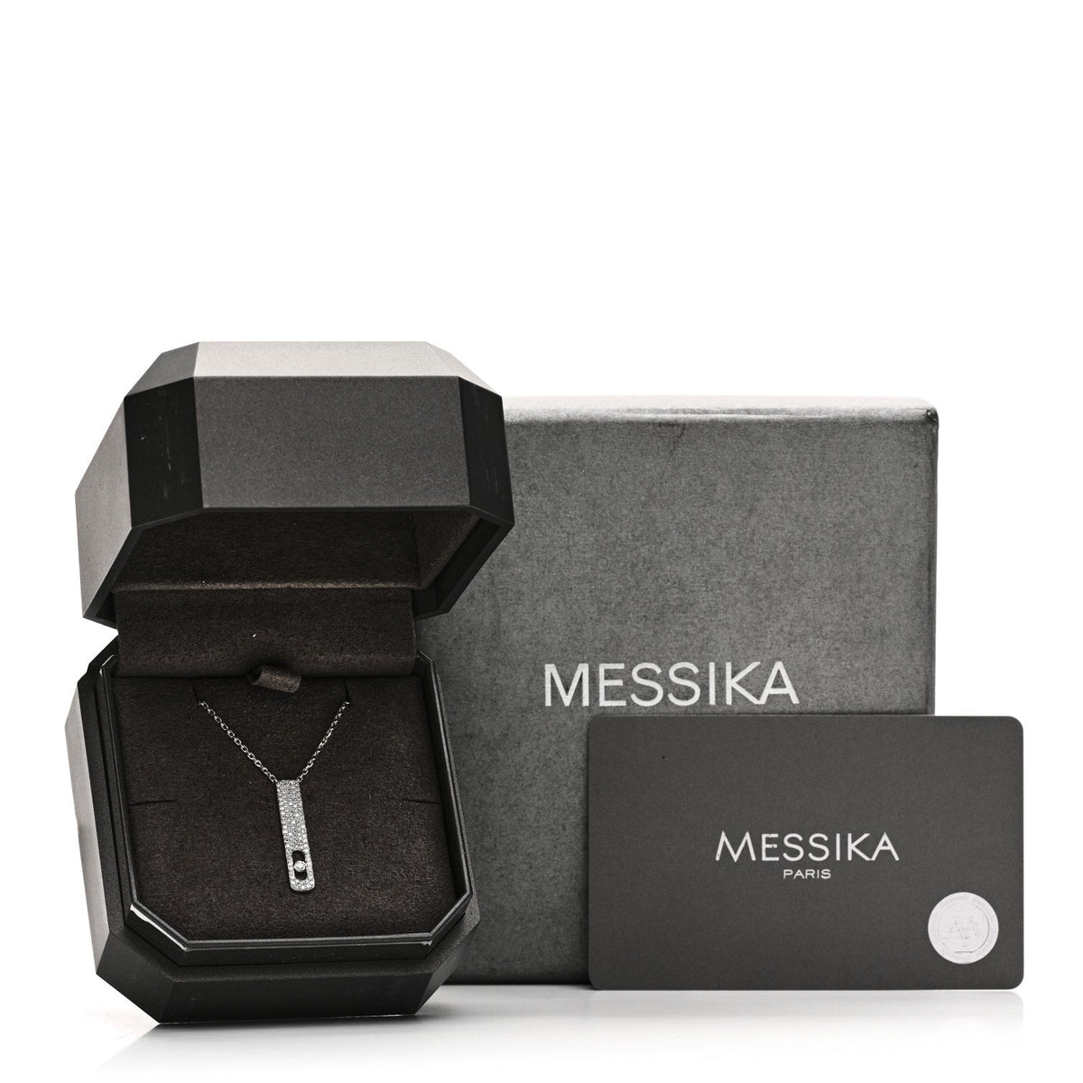 Messika 18K White Gold Diamond My First Pavé Pendant Necklace