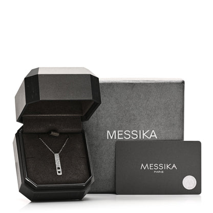 Messika 18K White Gold Diamond My First Pavé Pendant Necklace