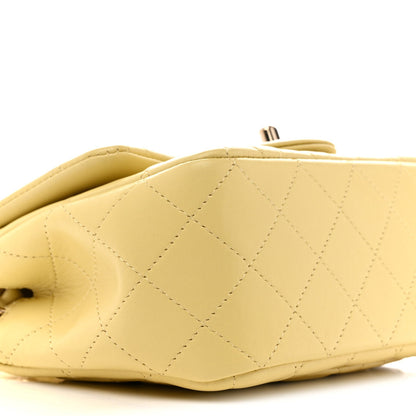 Chanel Lambskin Quilted Mini Square Flap Bag Light Yellow 1871452